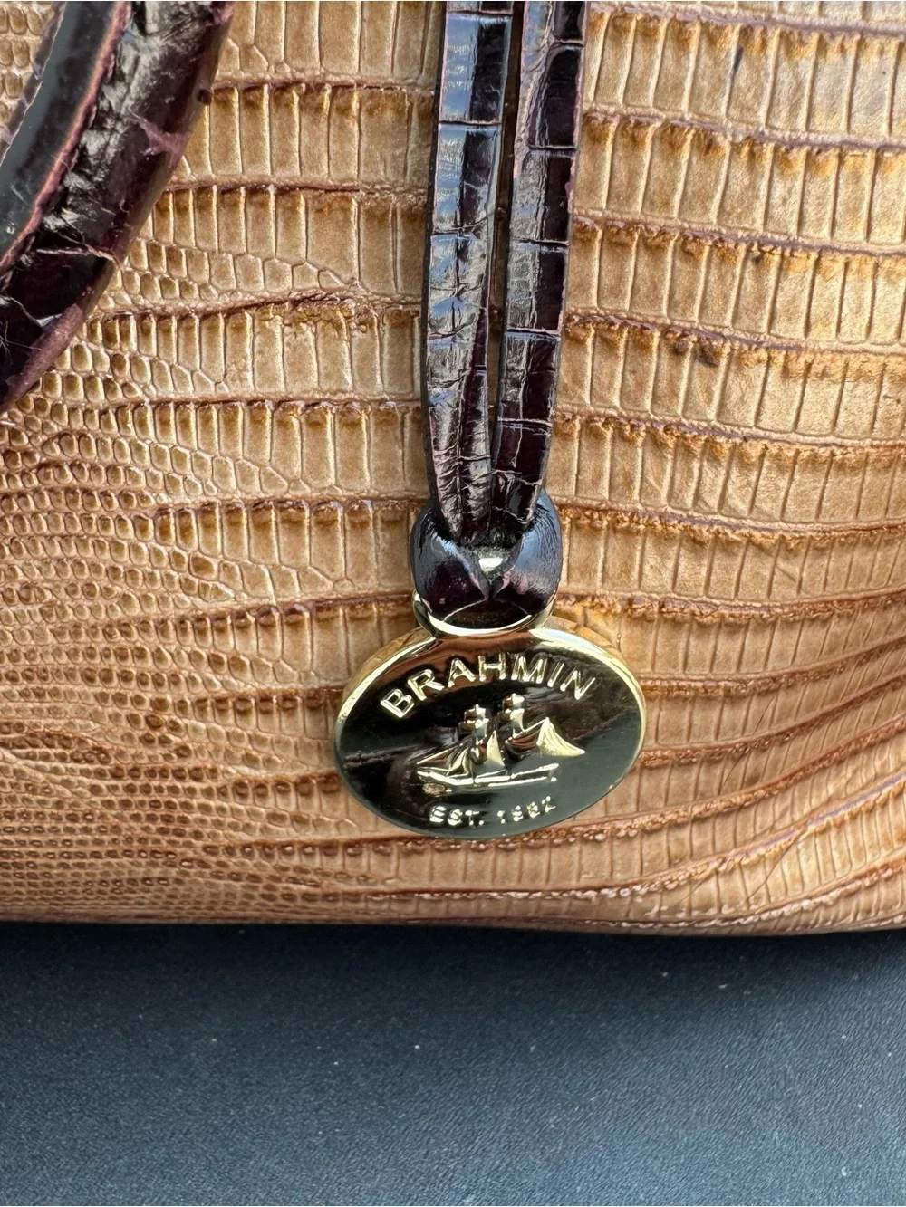 Brahmin Lincoln Satchel in Toasted Almond
